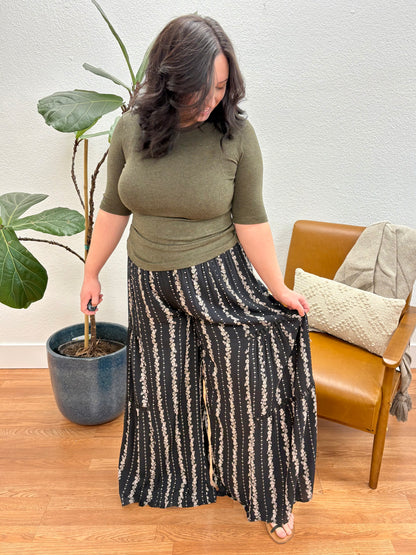 Black Wide Leg Lace Pants