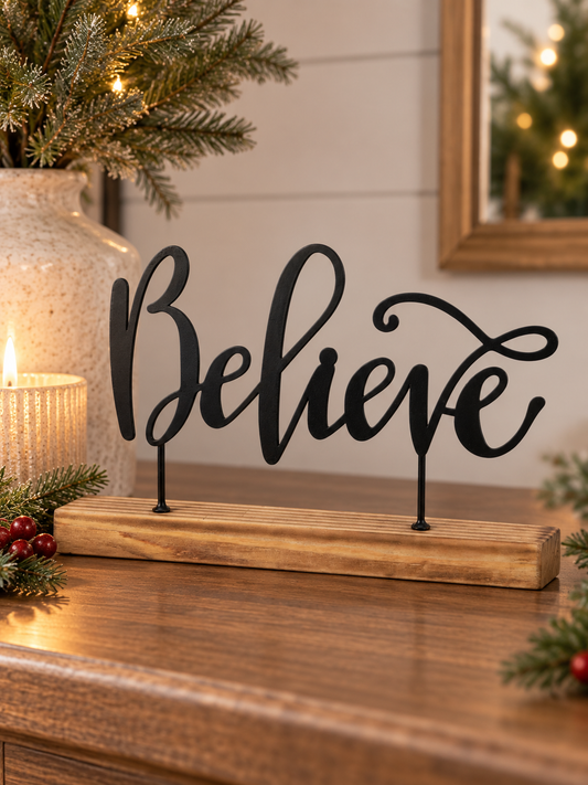 Metal Believe Sign