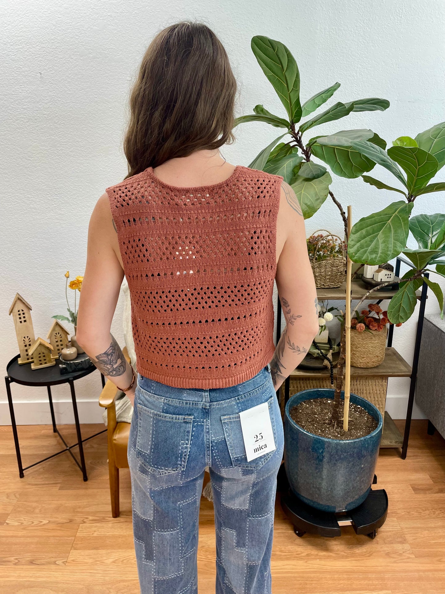 Rust Crochet Vest