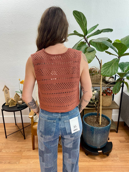 Rust Crochet Vest