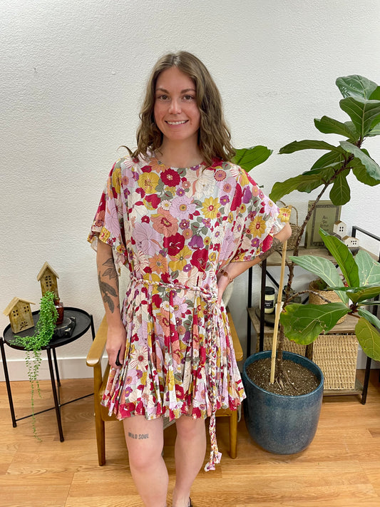 Belted Floral Dress