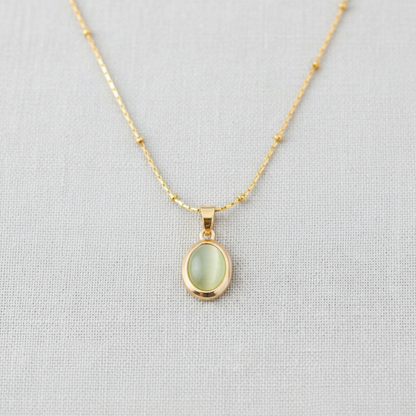 Oval Pendant Stainless Steel Necklace