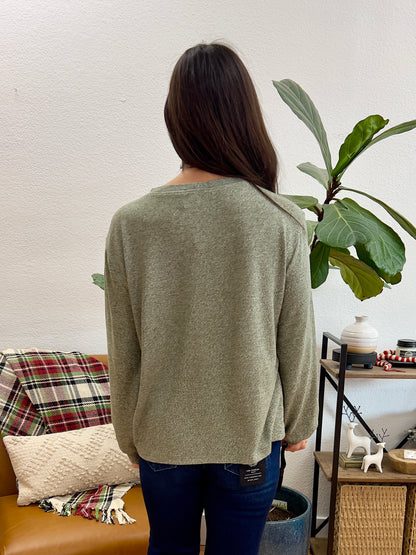 Dark Olive Hacci Relaxed Sleeve Tee