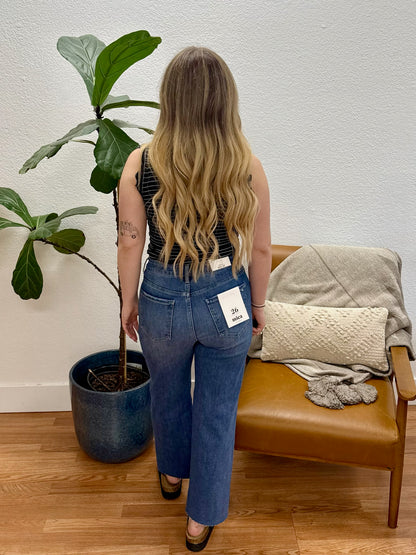 Polynesian Blue High Rise Wide Leg Jeans
