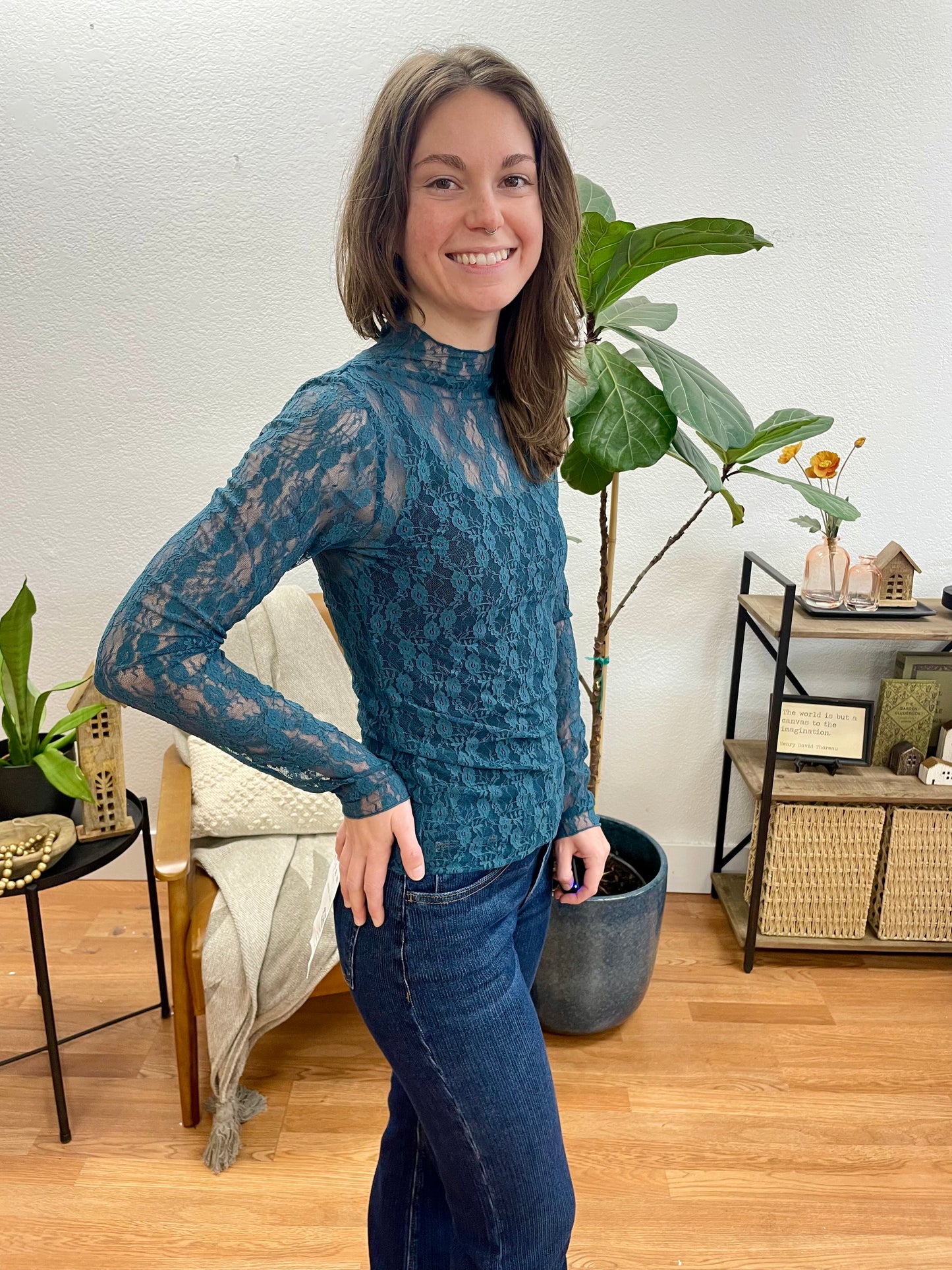 Forest Lace Layering Top