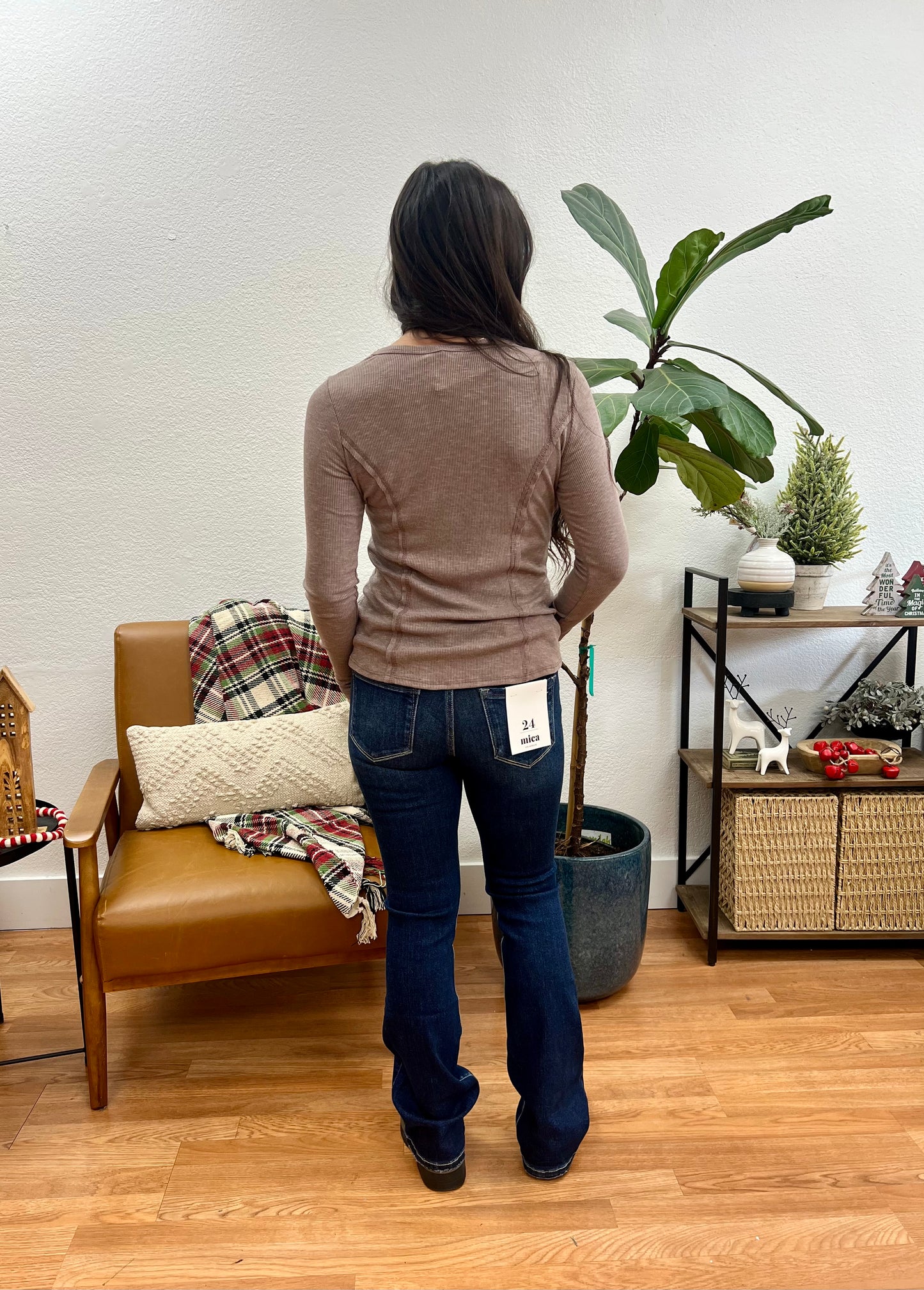 MICA Cats Eye Boot Cut Jeans