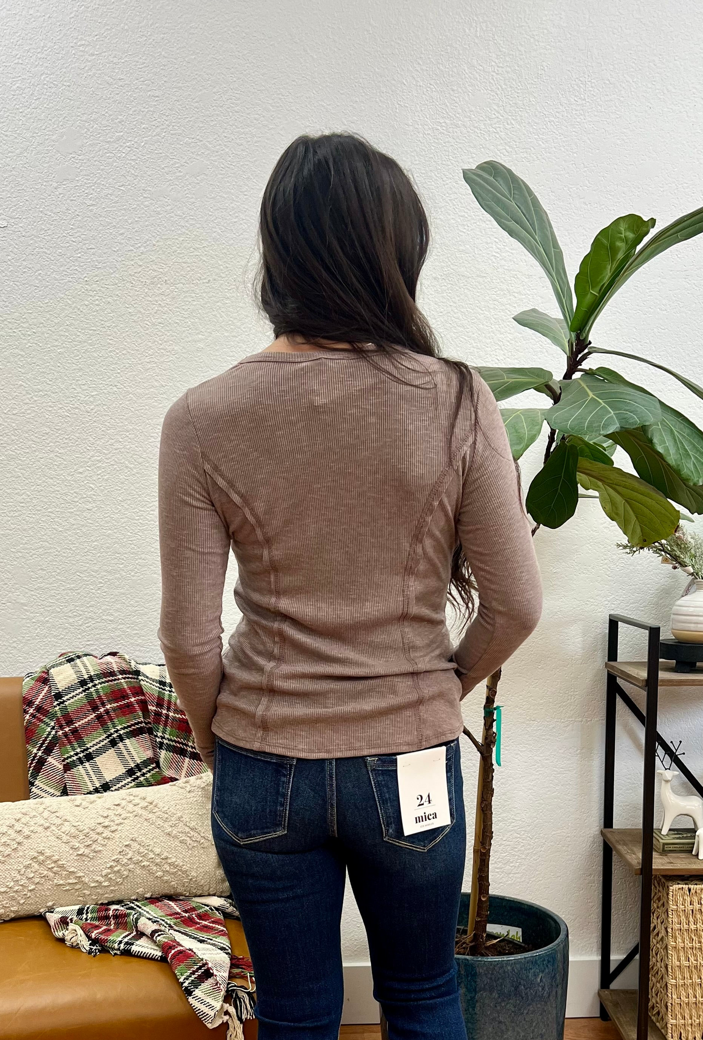 Mocha Seam Detail Top