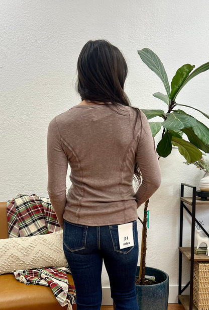 Mocha Seam Detail Top