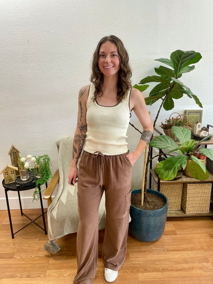 Brown Linen Pants
