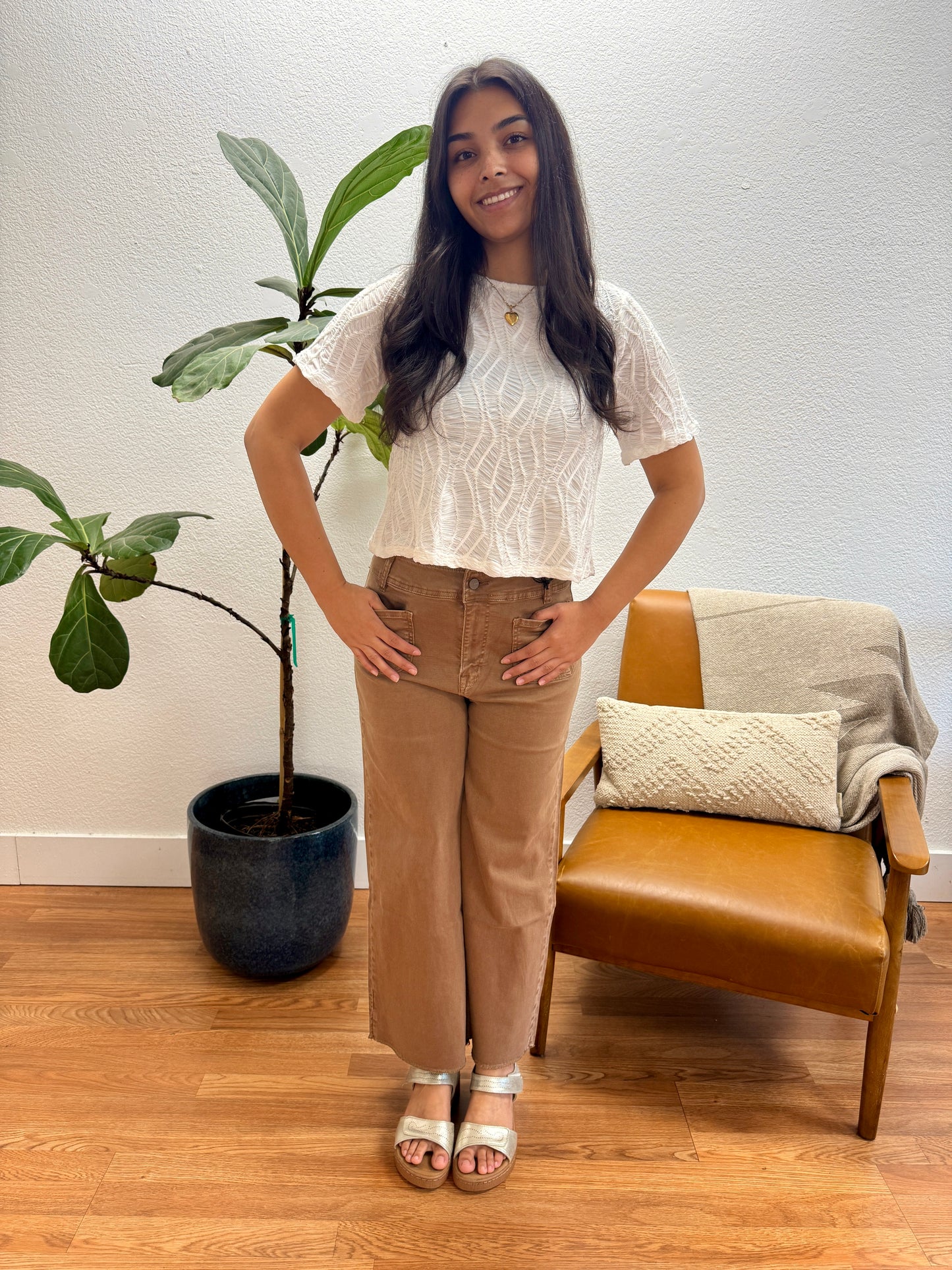 Tiramisu Super High Rise Wide Crop Jeans
