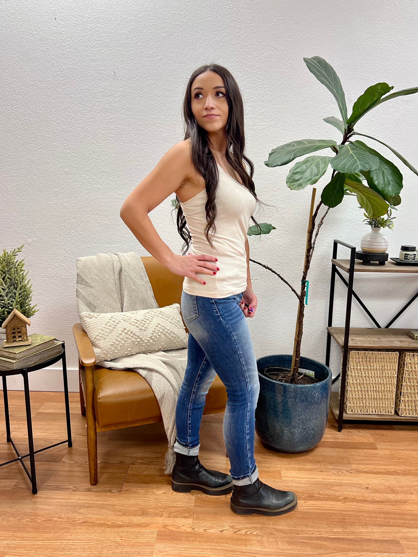 Kancan Button Fly Cigarette Jeans