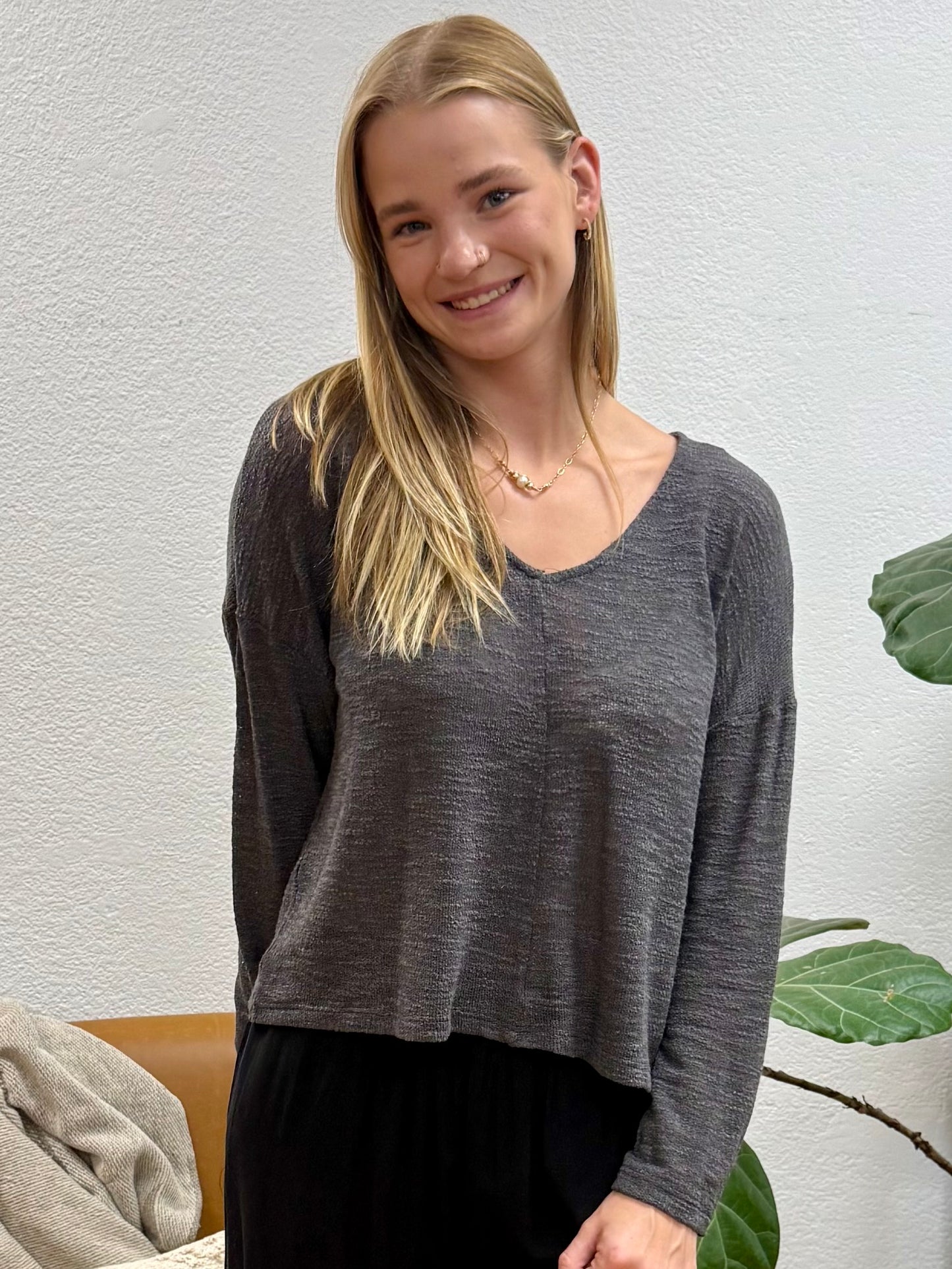 Deep Charcoal Lightweight Sweater