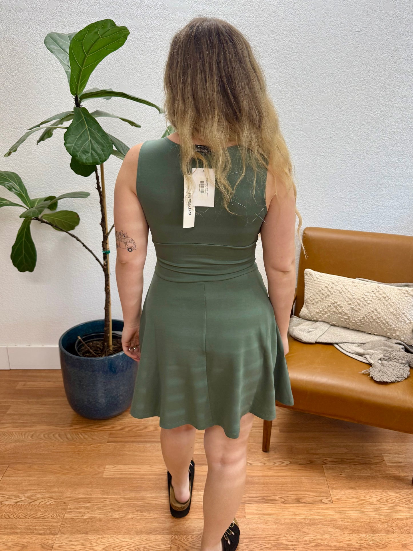 Moss Flare Mini Dress