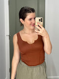 Clay Notch Stitch Crop Tank