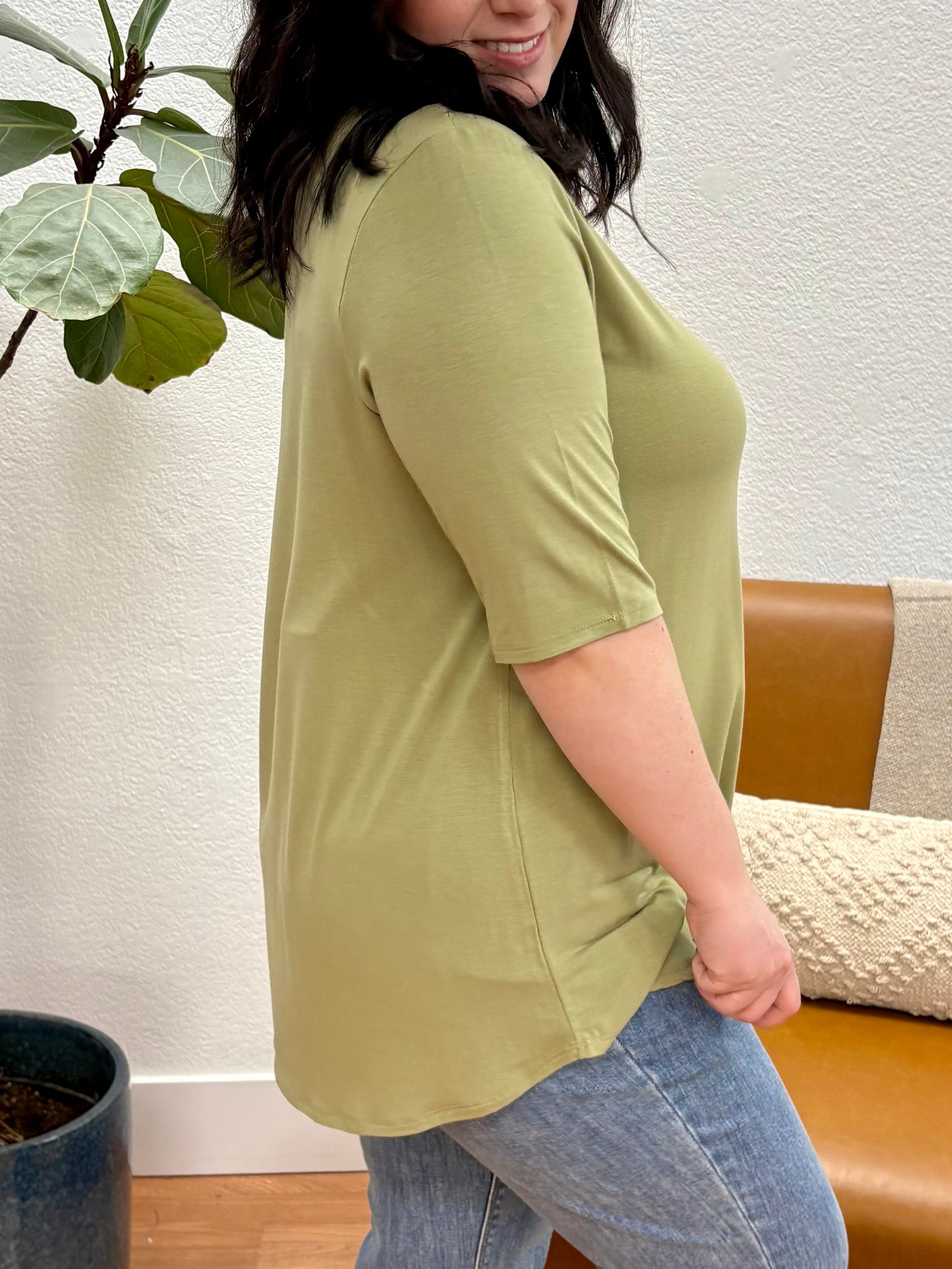 Olive Basic Soft Tee