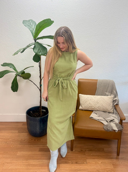 Olive Sleeveless Dress