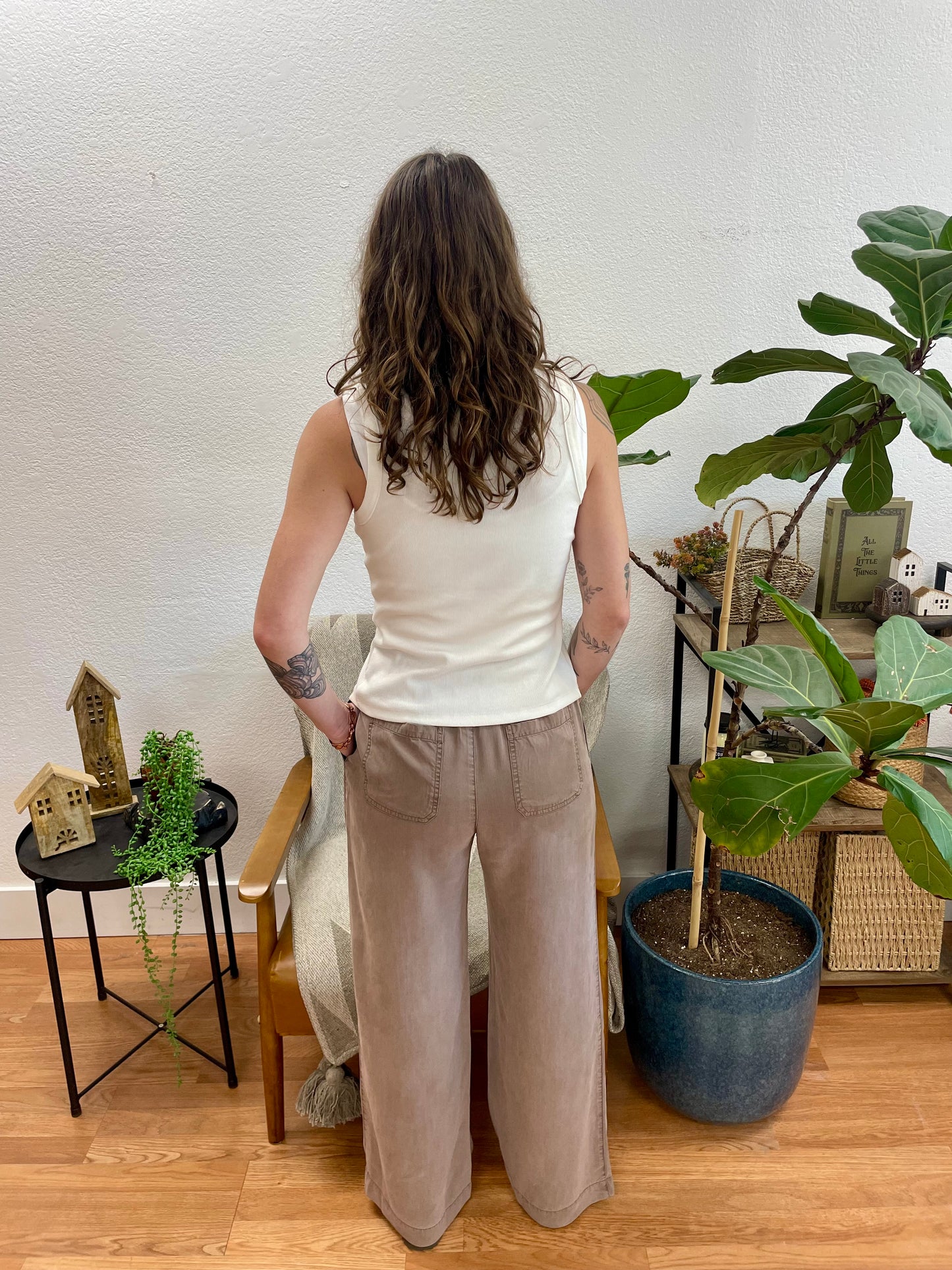 Mocha Lightweight Tencel Pants