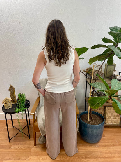 Mocha Lightweight Tencel Pants