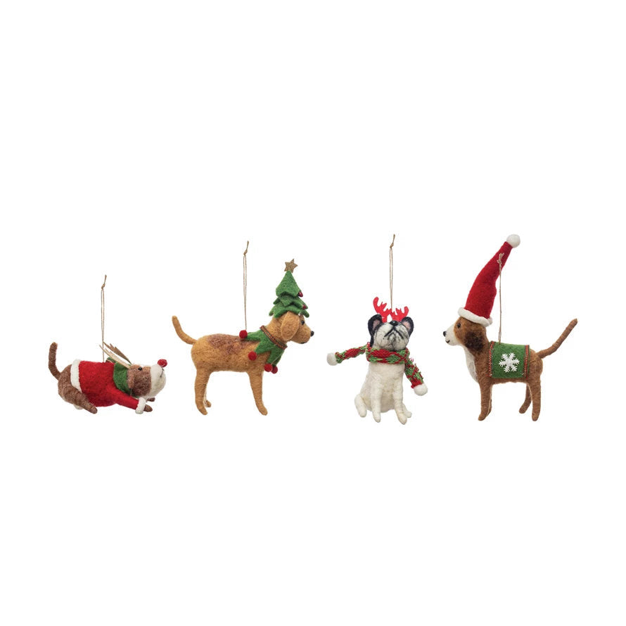 Wool Felt Dog Ornament