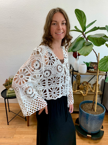 Crochet Tie Front Cardigan