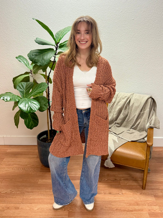 Camel Popcorn Cardigan