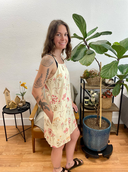 Butter Yellow Floral Dress
