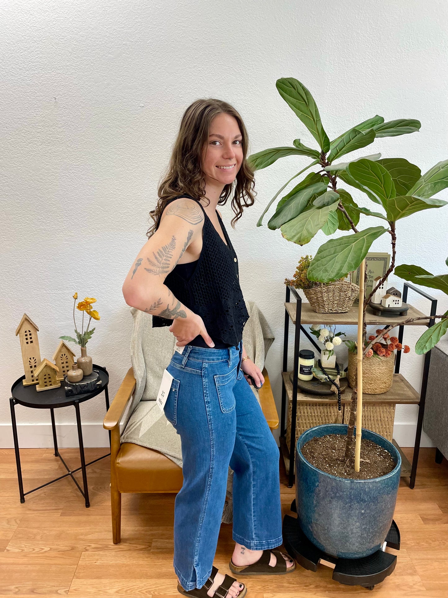 Mica Timber Mid Rise Crop Jeans