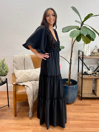 Black Bell Sleeve Dress