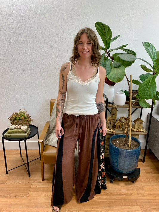 Brown and Black Mineral Wash Pants
