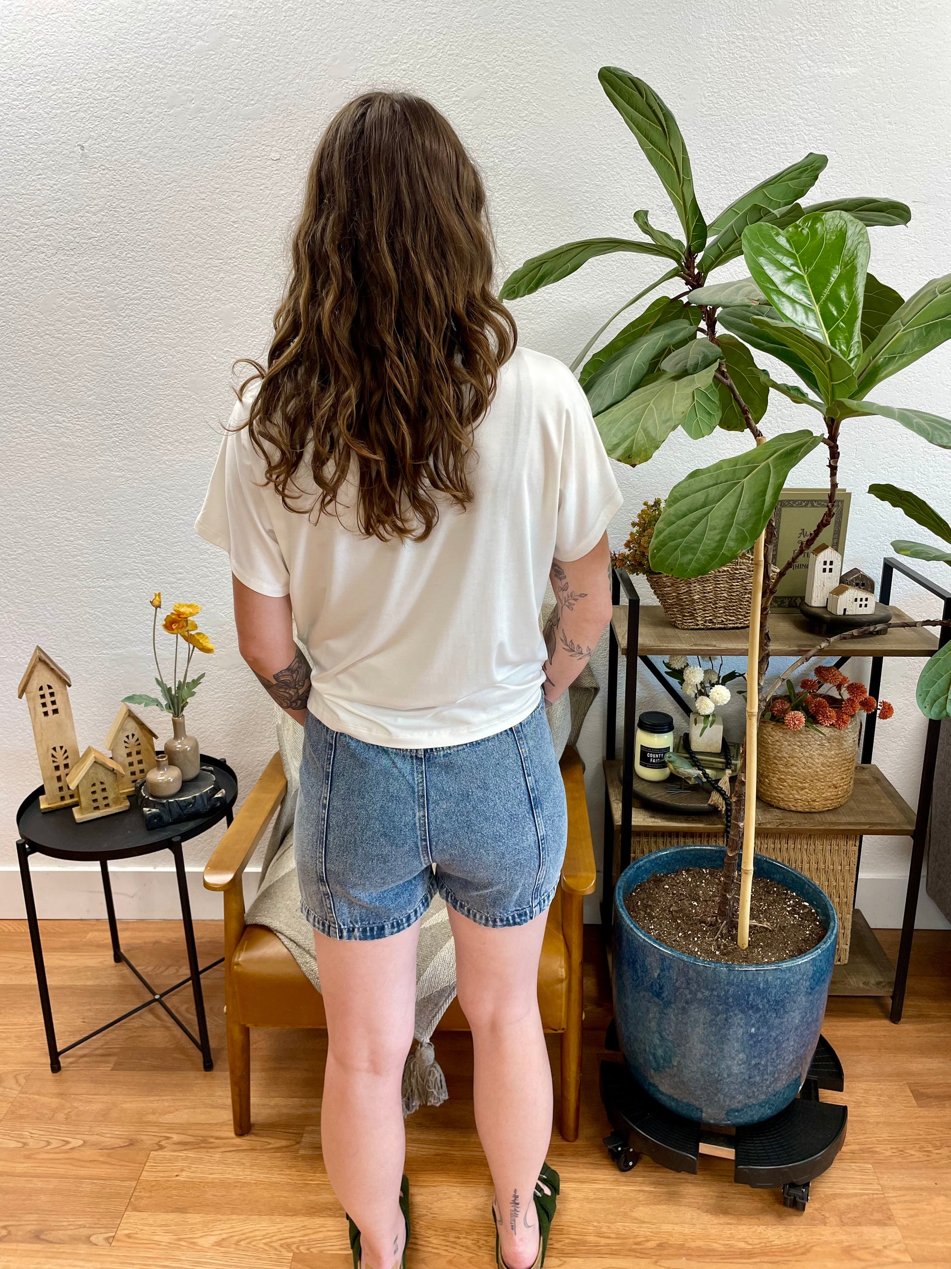 Indigo High Waist Y2K Cargo Shorts - Terra Cottage