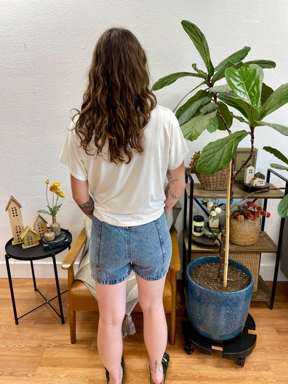 Indigo High Waist Y2K Cargo Shorts - Terra Cottage