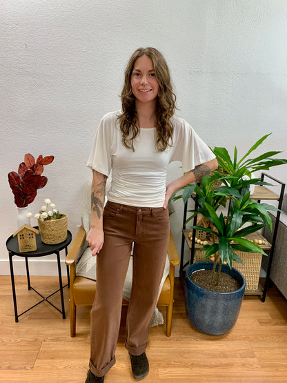 Cocoa Mid Rise Barrel Jeans