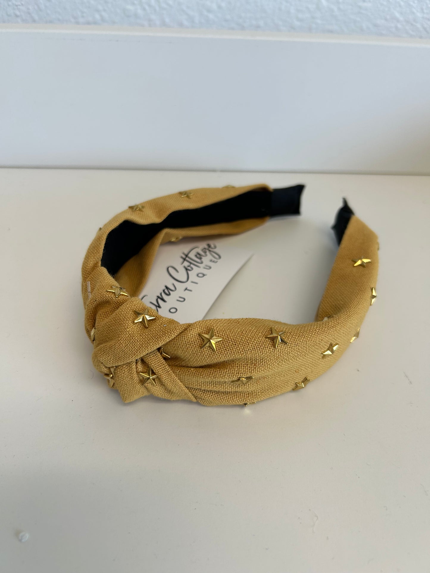 Knotted Headband with Gold Stars