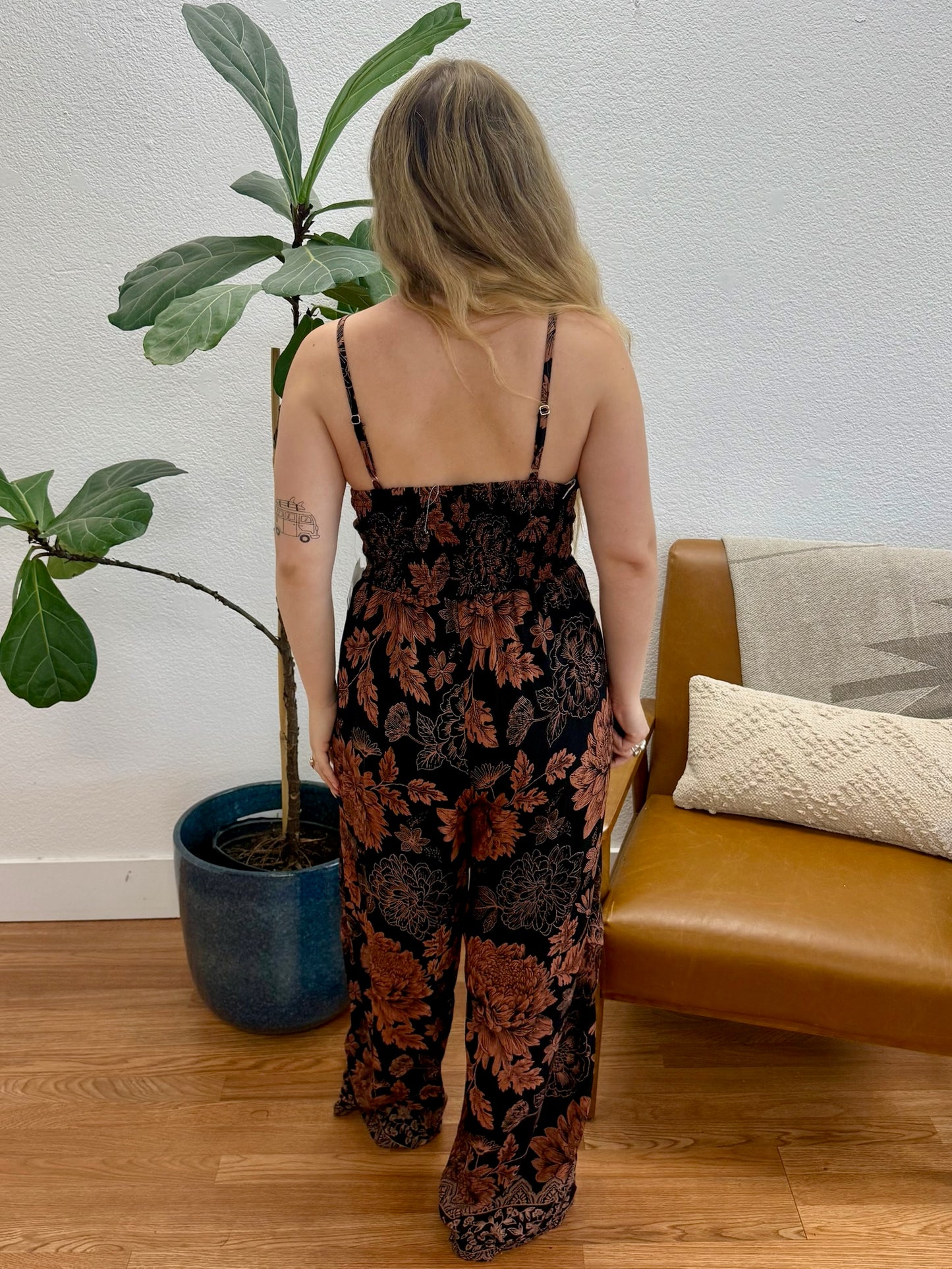 Black Tie Wide Leg Jumpsuit
