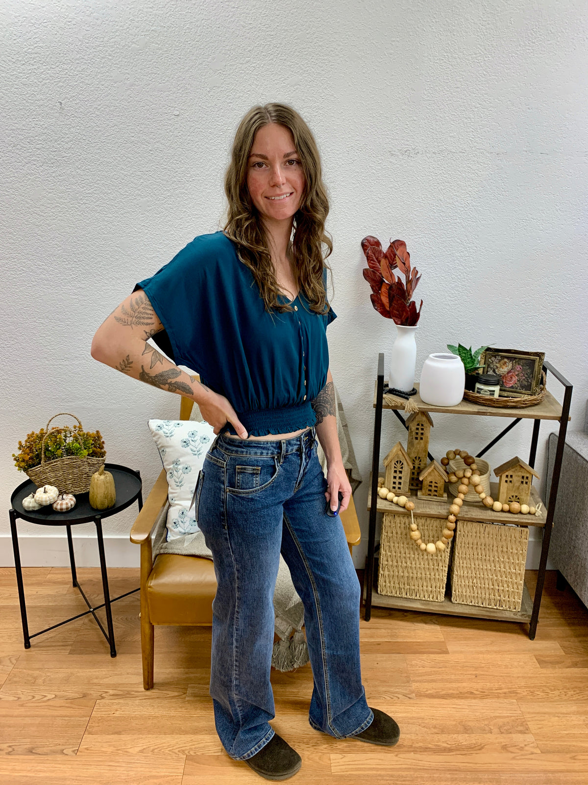 Mica Bunker Wide Leg Jeans