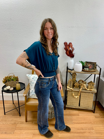 Mica Bunker Wide Leg Jeans