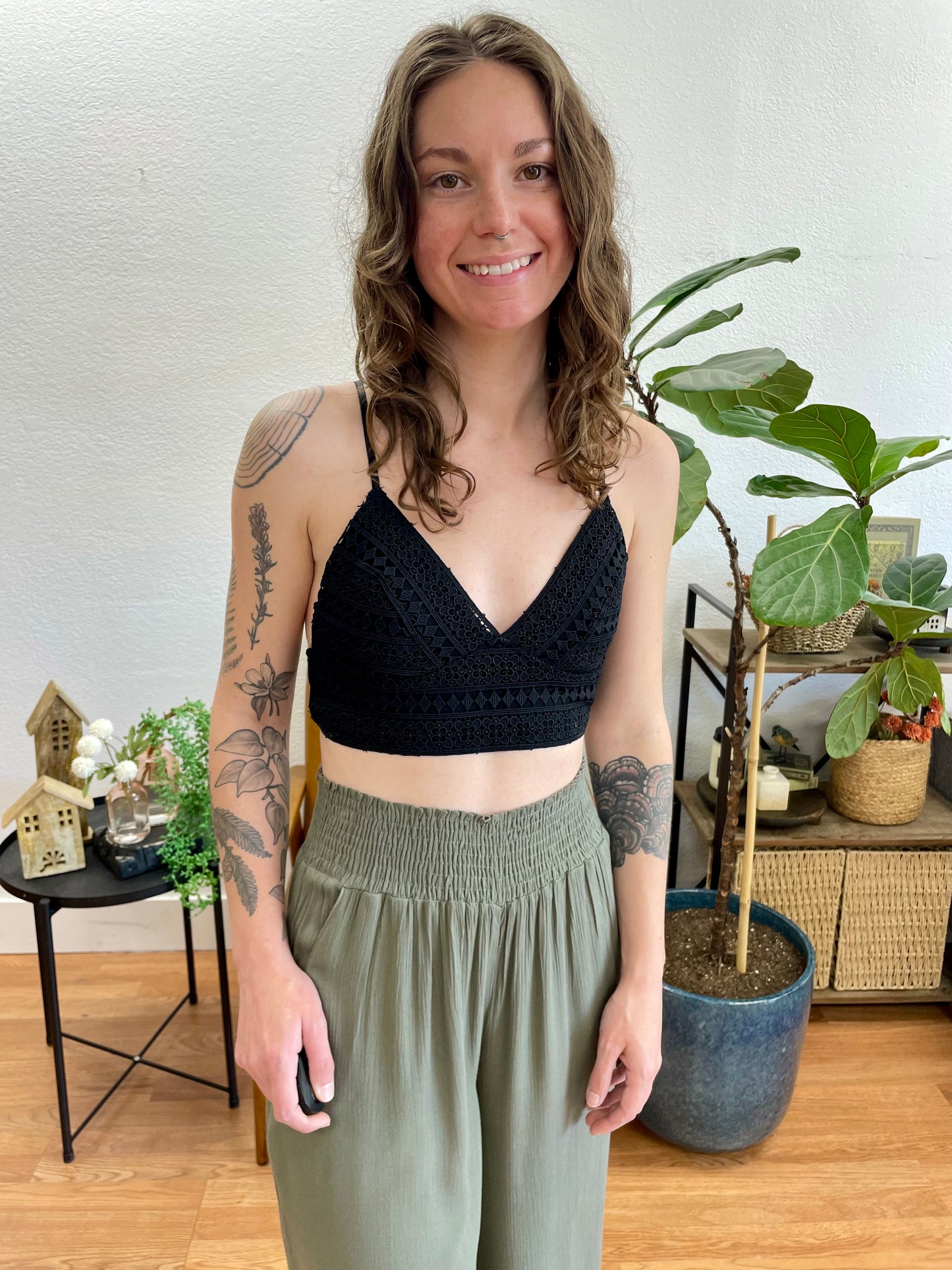 Black Embroidered Bralette