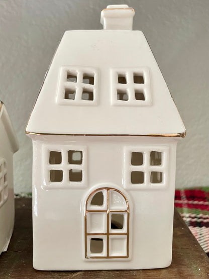 Light Up Electroplated Christmas Village Houses - Sold Separately