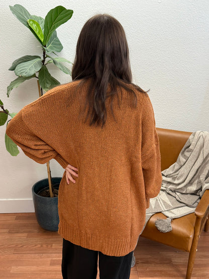 Brown Kimono Batwing Cardigan