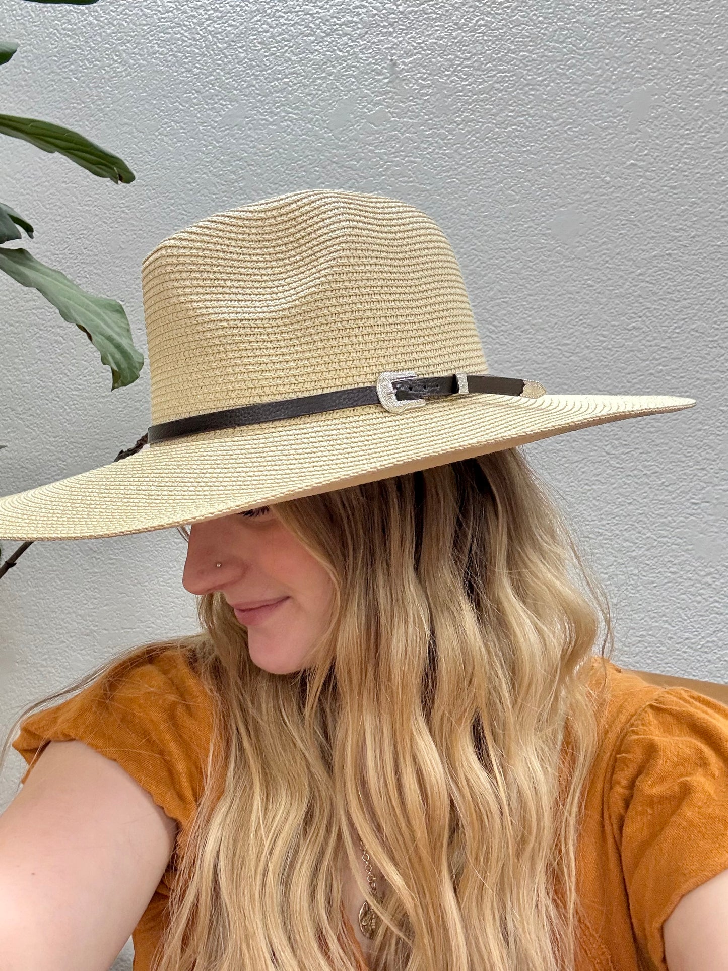 Straw Braided Belt Strap Fashion Hat
