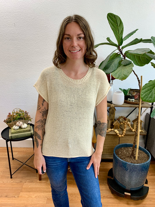 Oatmeal Relaxed Knit Top