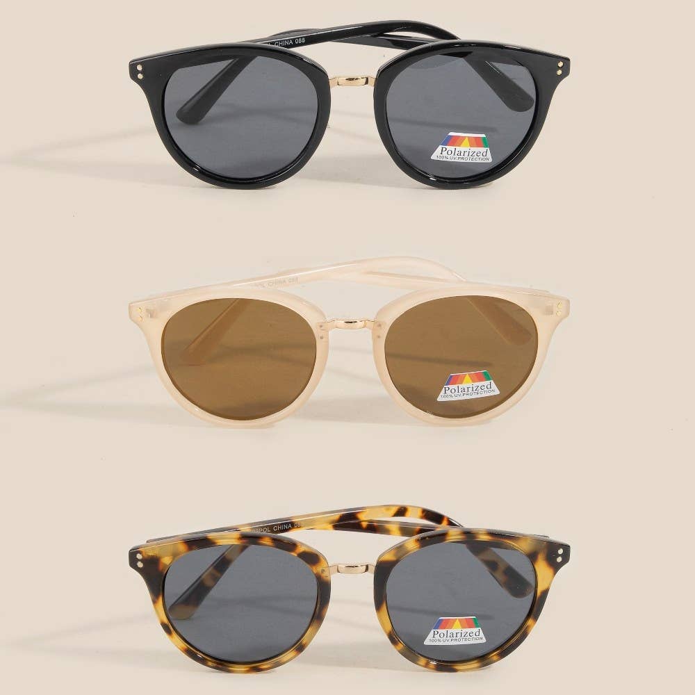 Polarized Acetate Round Sunglasses - Terra Cottage