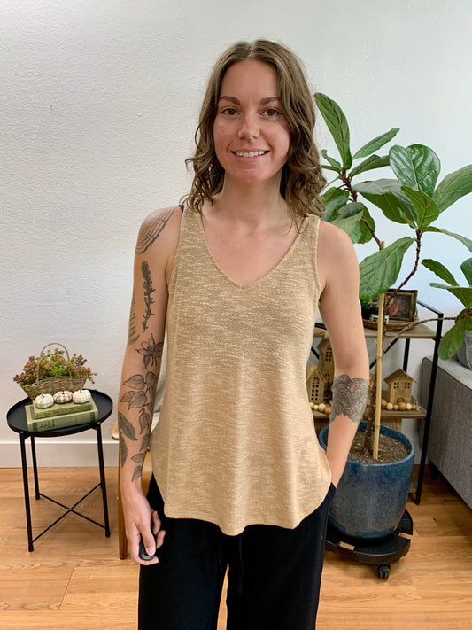 Brush V-Neck Hacci Tank