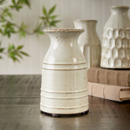 Off White Textured Vases