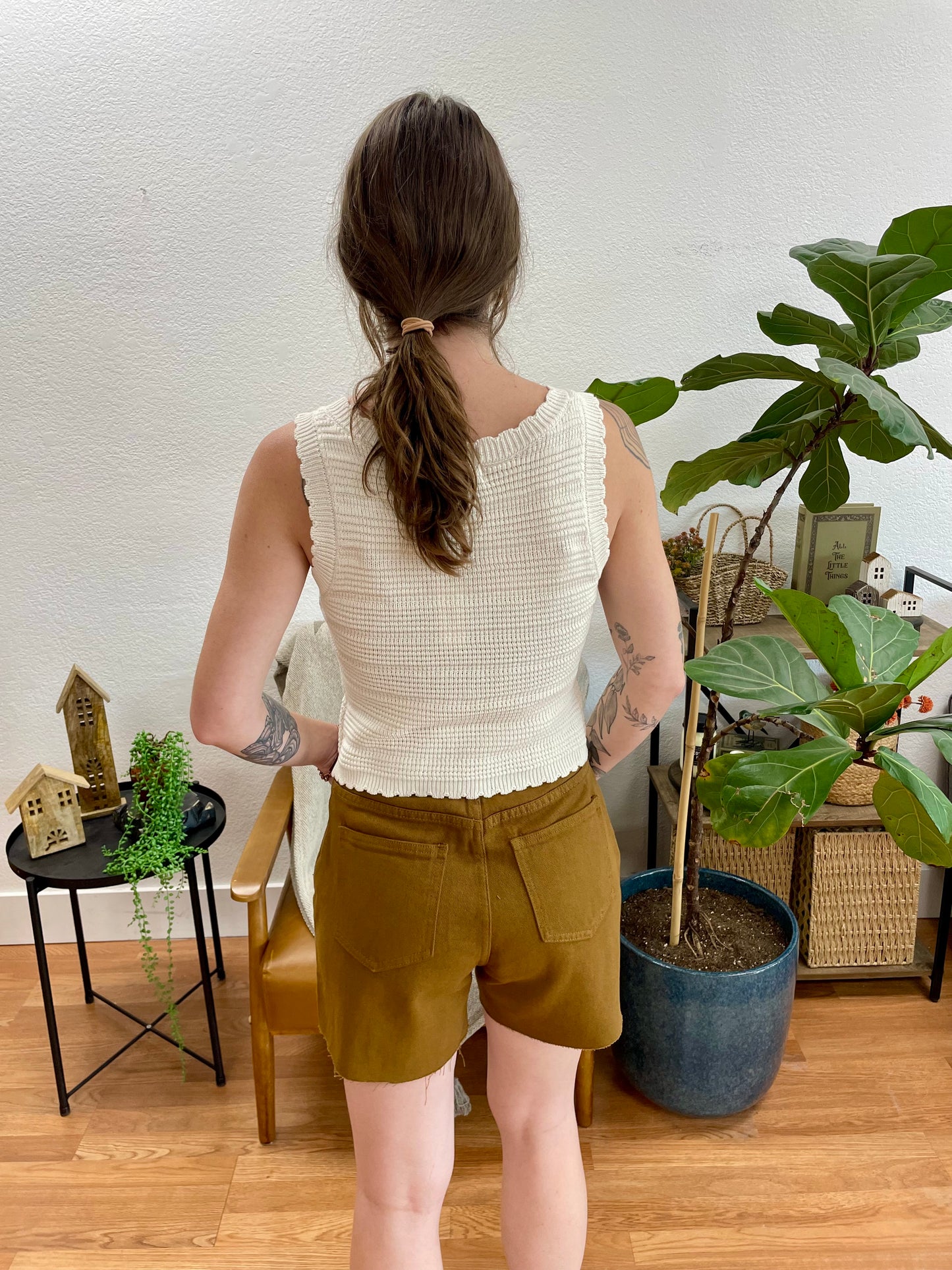 Brown Cut Off Shorts