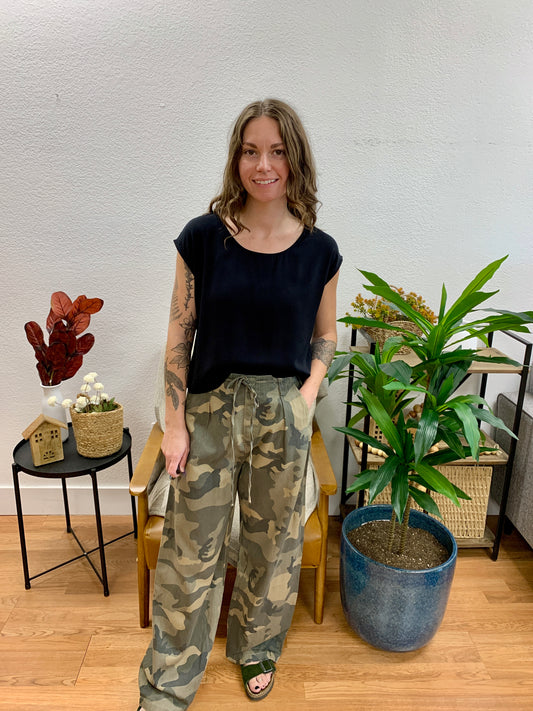 Camo Front Tie Pants