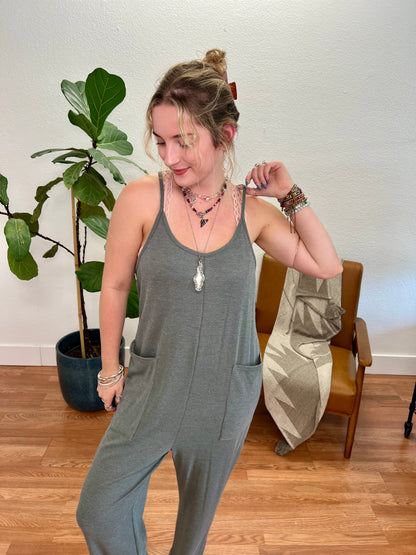 Olive Cami Relaxed Jumpsuit