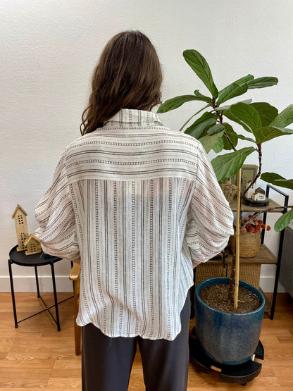 Black Stripe Lightweight Layer Button Down