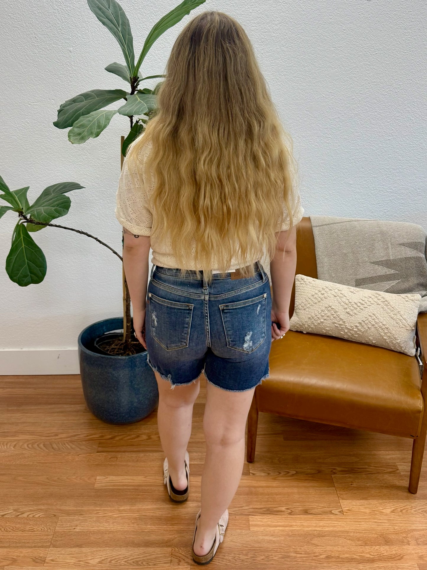 Judy Blue Hi-Low Mid Thigh Shorts
