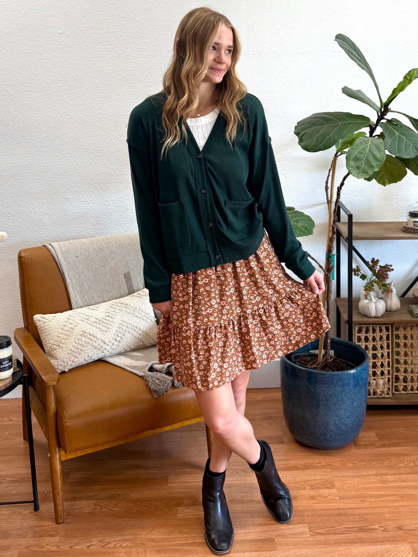 Ditsy Mocha Skirt